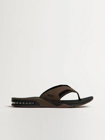 MENS REEF FANNING SLIDES - BLACK/TAN