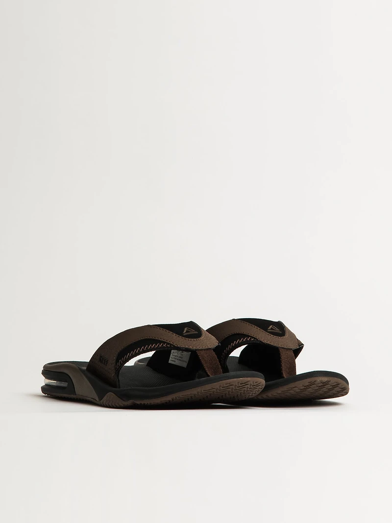 MENS REEF FANNING SLIDES - BLACK/TAN