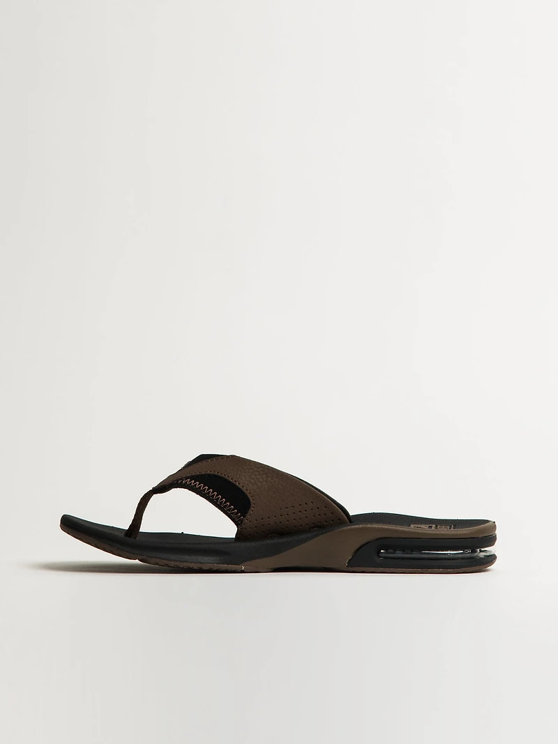 MENS REEF FANNING SLIDES - BLACK/TAN