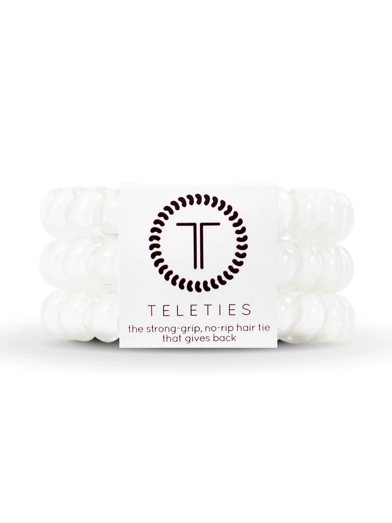 TELETIES HAIR TIE LARGE - COCONUT WHITE - CLEARANCE
