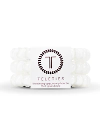 TELETIES HAIR TIE LARGE - COCONUT WHITE - CLEARANCE
