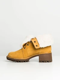 WOMENS TIMBERLAND KORI PARK TEDDY FOLDDOWN SDE BOOT - CLEARANCE