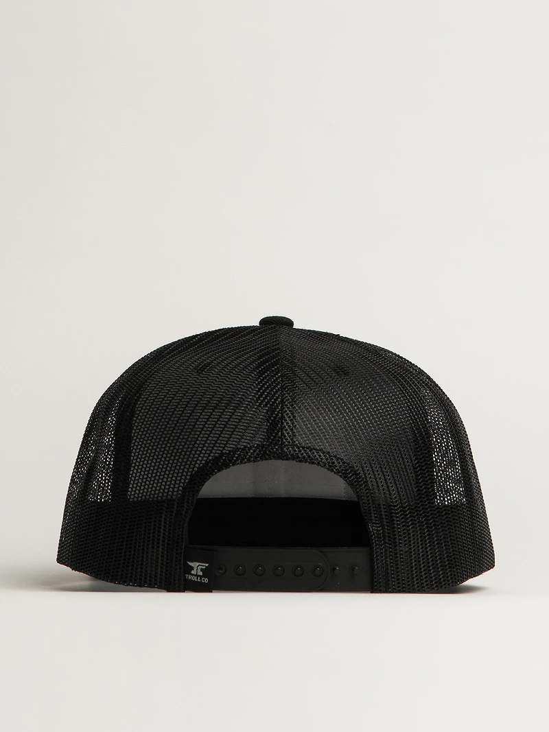TROLL CO. HAGGLER BOX PATCH FLAT BRIM TRUCKER