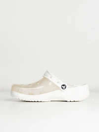 WOMENS CROCS CLASSIC TRANSLUCENT CLOGS - CLEARANCE