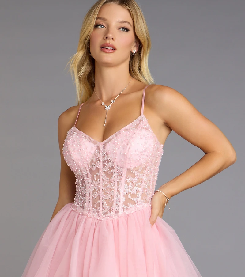 Liza Corset Tulle Skater Dress