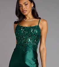 Angeline Corset Satin Mini Dress