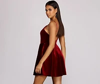 Lily Bonded Velvet Mini Dress