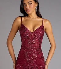 Jovie Sequin Glitter Sheer Mesh Mini Dress