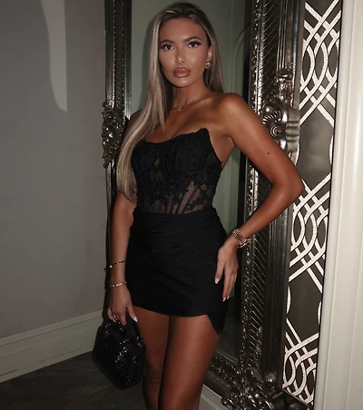 Emilia Corset Lace-Up Mini Dress