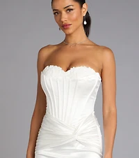 Alexia Satin Lace Bustier Mini Dress