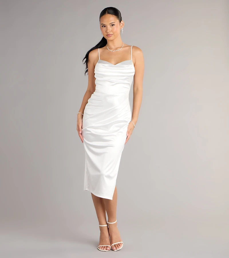 Maggie Satin Bodycon Formal Dress