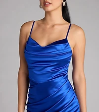 Maggie Satin Bodycon Formal Dress