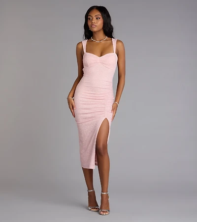 Savannah Glitter Cutout Midi Formal Dress