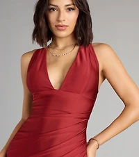 Piper V-Neck Bodycon Midi Formal Dress