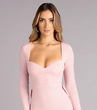 Aletta Glitter Bow Bodycon Mini Dress