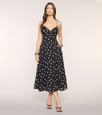 Maggie Polka Dot Midi Formal Dress
