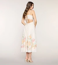 Ember Floral A-Line Midi Formal Dress