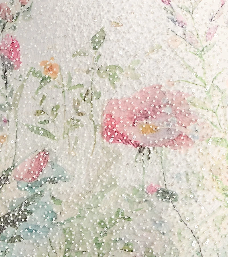 Adele Floral Beaded Mini Dress