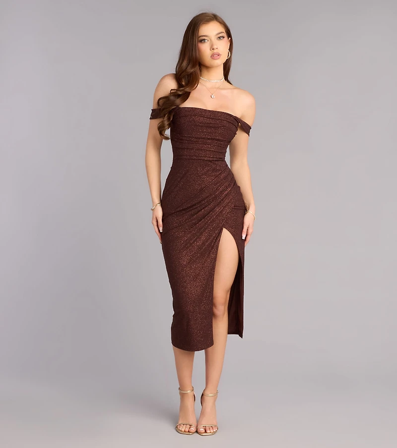 Ashton Glitter Midi Formal Dress