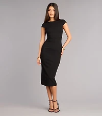 Solana Crepe Bow Midi Formal Dress