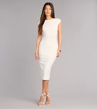 Solana Crepe Bow Midi Formal Dress