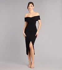 Karol Off-The-Shoulder Midi Formal Dress