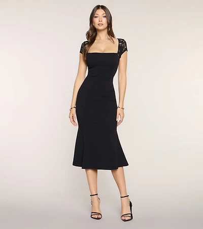 Carolyn Crepe Midi Formal Dress