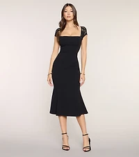 Carolyn Crepe Midi Formal Dress