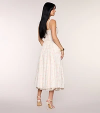 Francine Floral A-Line Midi Formal Dress