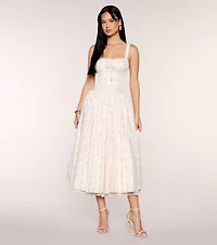 Francine Floral A-Line Midi Formal Dress