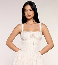 Francine Floral A-Line Midi Formal Dress