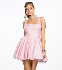 Emery Glitter Bow A-Line Mini Dress