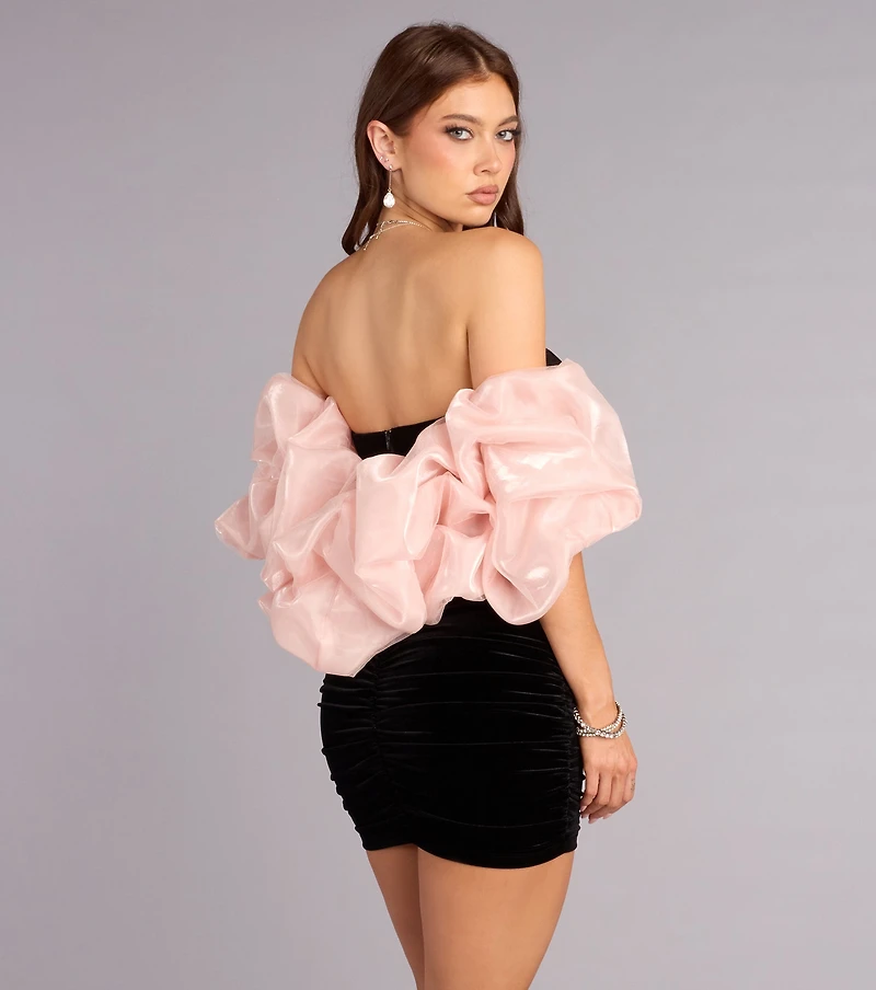 Anne Velvet Dress With Floral Shawl