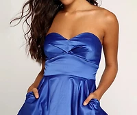 Liza Satin Mesh Party Dress