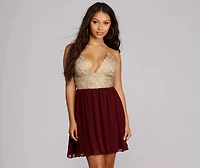 Melissa Formal Metallic Party Dress