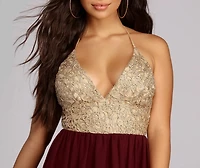 Melissa Formal Metallic Party Dress