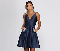 River Formal Satin Party Dress