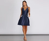 River Formal Satin Party Dress