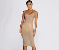 Tarryn Bring the Sparkle Heat Stone Midi Dress