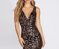 Trisha Formal Sequin Midi Dress