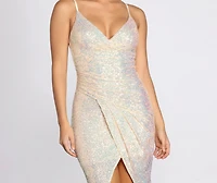 Star Sequins Wrap Midi Dress