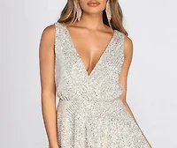 Dakota Sequin Wrap Mini Dress