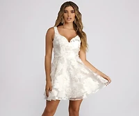 Heather Formal Floral Burnout Organza Party Dress