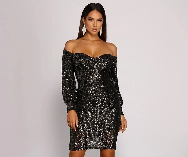 Windsor Sarai Formal Sequin Mini Dress Arden Fair