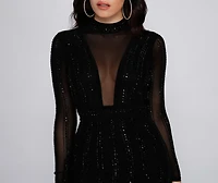 Amelia Rhinestone Mesh Bodycon Dress