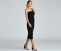 Alessandra Formal One-Shoulder Midi Dress