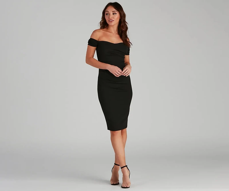 Quinn Formal Off The Shoulder Midi Dress