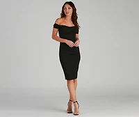 Quinn Formal Off The Shoulder Midi Dress