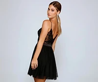 Prue Formal Embroidered Sequin Party Dress