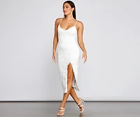Seraphina Formal Sleeveless Lace Midi Dress